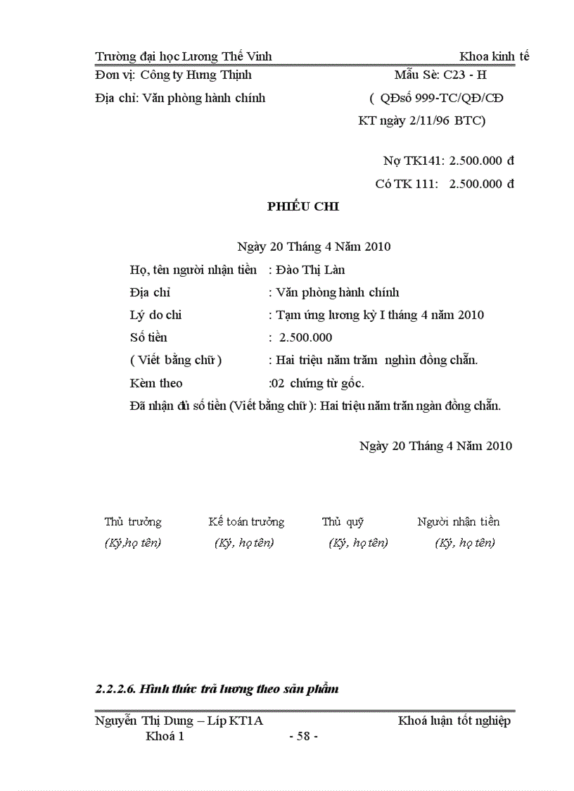 image for page Kế toán tiền lương và các khoản trích theo lương tại Công ty TNHH sản xuất thương mại và dịch vụ Hưng Thịnh làm chuyên đề tốt nghiệp