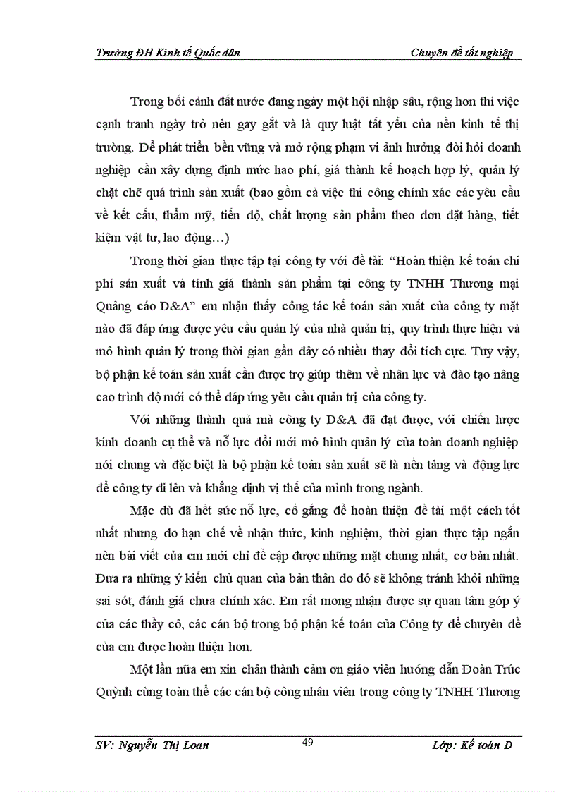 image for page Hoàn thiện kế toán chi phí sản xuất và tính giá thành sản phẩm tại Công ty TNHH Thương mại Quảng cáo D A