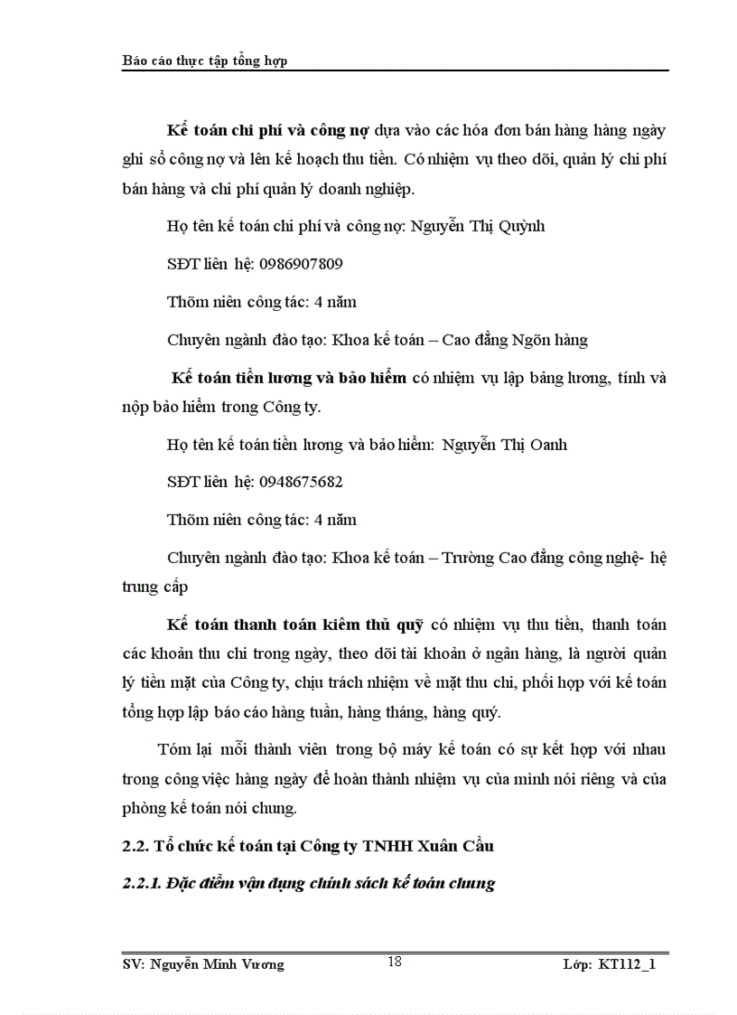 image for page Thực trạng tổ chức bộ máy kế toán và công tác kế toán tại Công ty TNHH Xuân Cầu