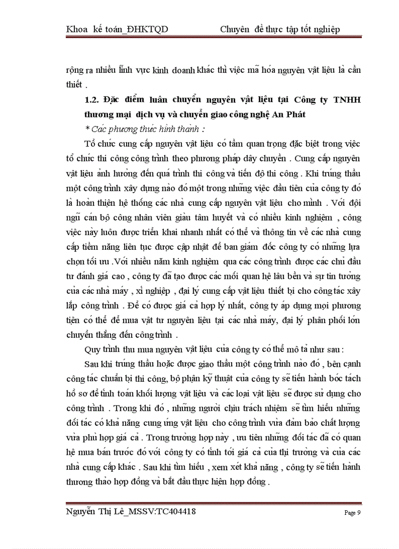 image for page Hoàn thiện kế toán nguyên vật liệu tại Công ty TNHH thương mại dịch vụ và chuyển giao công nghệ An Phát