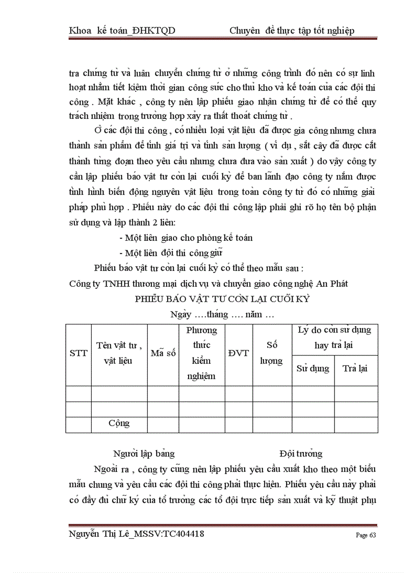 image for page Hoàn thiện kế toán nguyên vật liệu tại Công ty TNHH thương mại dịch vụ và chuyển giao công nghệ An Phát
