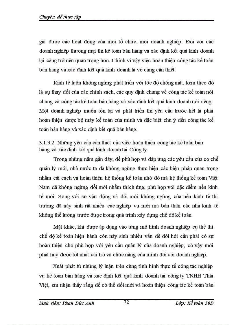 image for page Hoàn thiện kế toán bán hàng và xác định kết quả kinh doanh tại Công ty TNHH Thái Việt