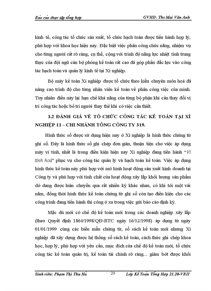 image for page Tổ chức bộ máy kế toán và hệ thống kế toán tại xí nghiệp 11 Chi nhánh Tổng công ty 319 1