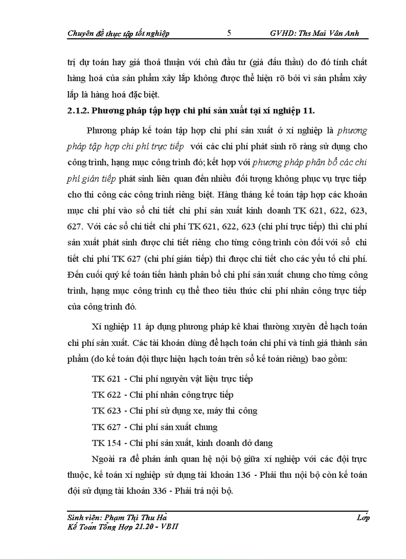 image for page Hoàn thiện kế toán tập hợp chi phí sản xuất và tính giá thành sản phẩm tại xí nghiệp 11 Chi nhánh Tổng công ty 319