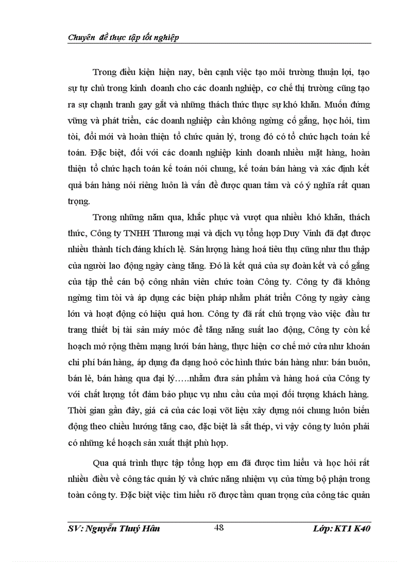 image for page Hoàn thiện kế toán bán hàng và xác định kết quả bán hàng tại Công ty TNHH Thương mại và dịch vụ tổng hợp Duy Vinh