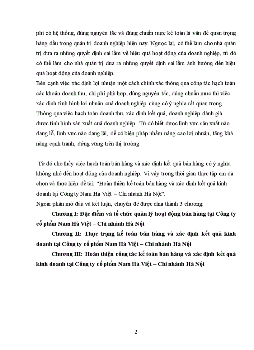 image for page Hoàn thiện kế toán bán hàng và xác định kết quả kinh doanh tại Công ty Nam Hà Việt Chi nhánh Hà Nội