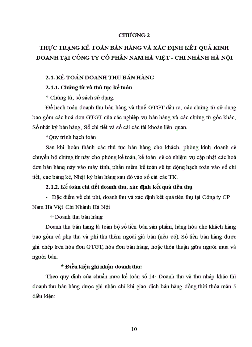 image for page Hoàn thiện kế toán bán hàng và xác định kết quả kinh doanh tại Công ty Nam Hà Việt Chi nhánh Hà Nội