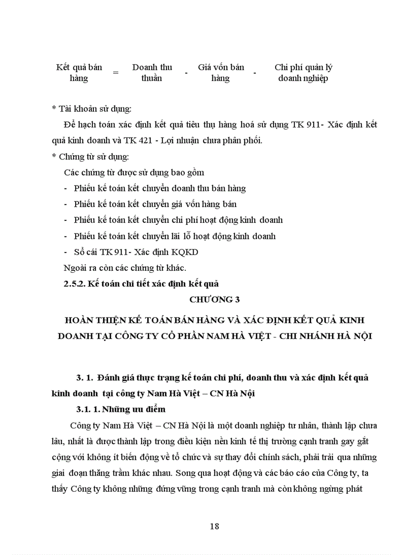 image for page Hoàn thiện kế toán bán hàng và xác định kết quả kinh doanh tại Công ty Nam Hà Việt Chi nhánh Hà Nội