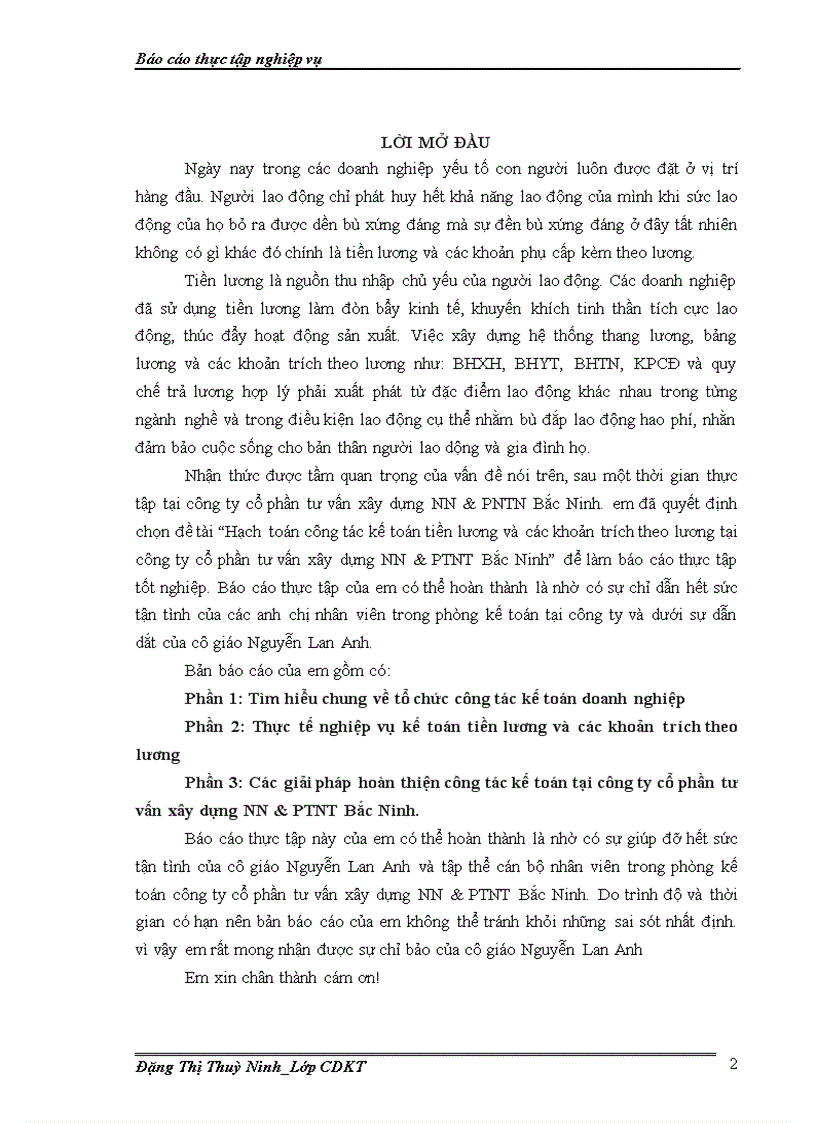 image for page Hạch toán công tác kế toán tiền lương và các khoản trích theo lương tại công ty cổ phần tư vấn xây dựng NN PTNT Bắc Ninh