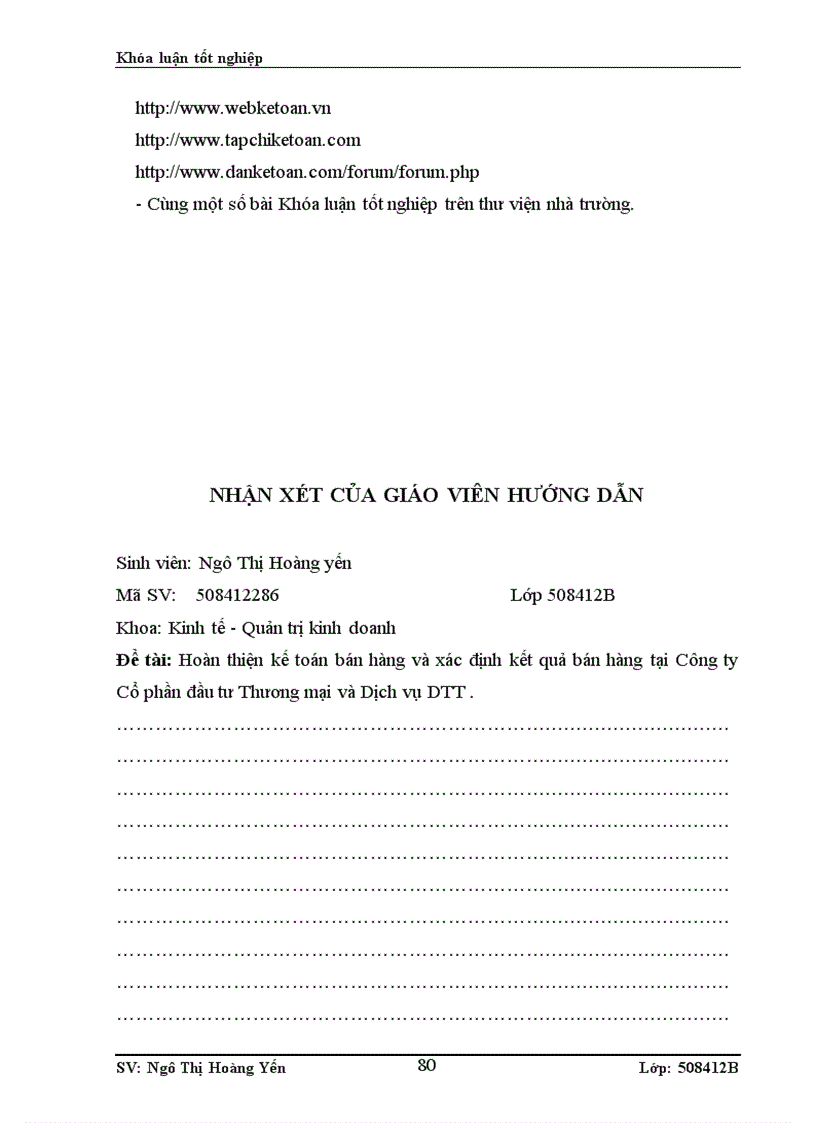 image for page Hoàn thiện kế toán bán hàng và xác định kết quả bán hàng tại Công ty Cổ phần đầu tư Thương mại và Dịch vụ DTT