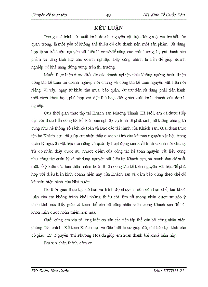 image for page Kế toán nguyên vật liệu tại Khách Sạn Mường Thanh Hà Nội