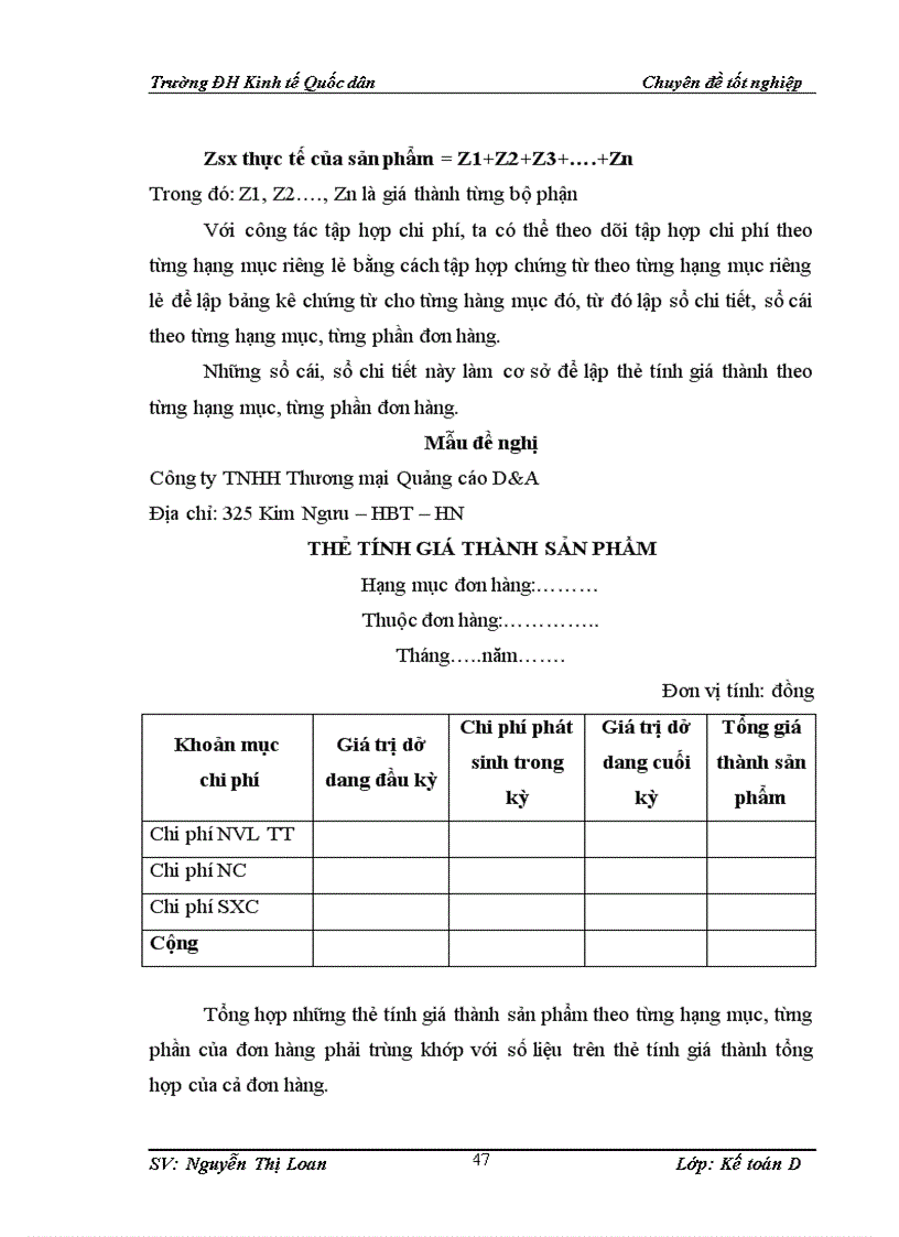 image for page Hoàn thiện kế toán chi phí sản xuất và tính giá thành sản phẩm tại Công ty TNHH Thương mại Quảng cáo D A 1