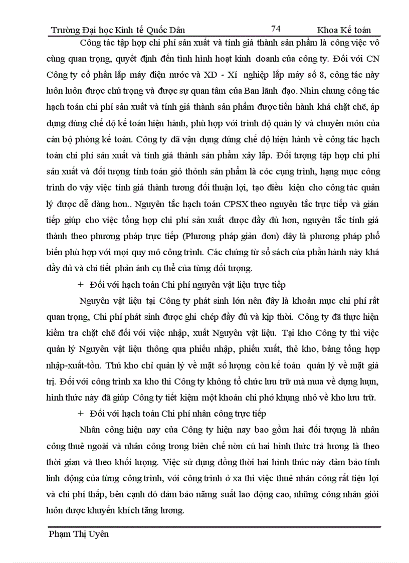 image for page Hoàn thiện kế toán chi phí sản xuất và tính giá thành sản phẩm tại chi nhánh Cty CP Lắp Máy Điện Nước và XD XN Xây lắp số 8