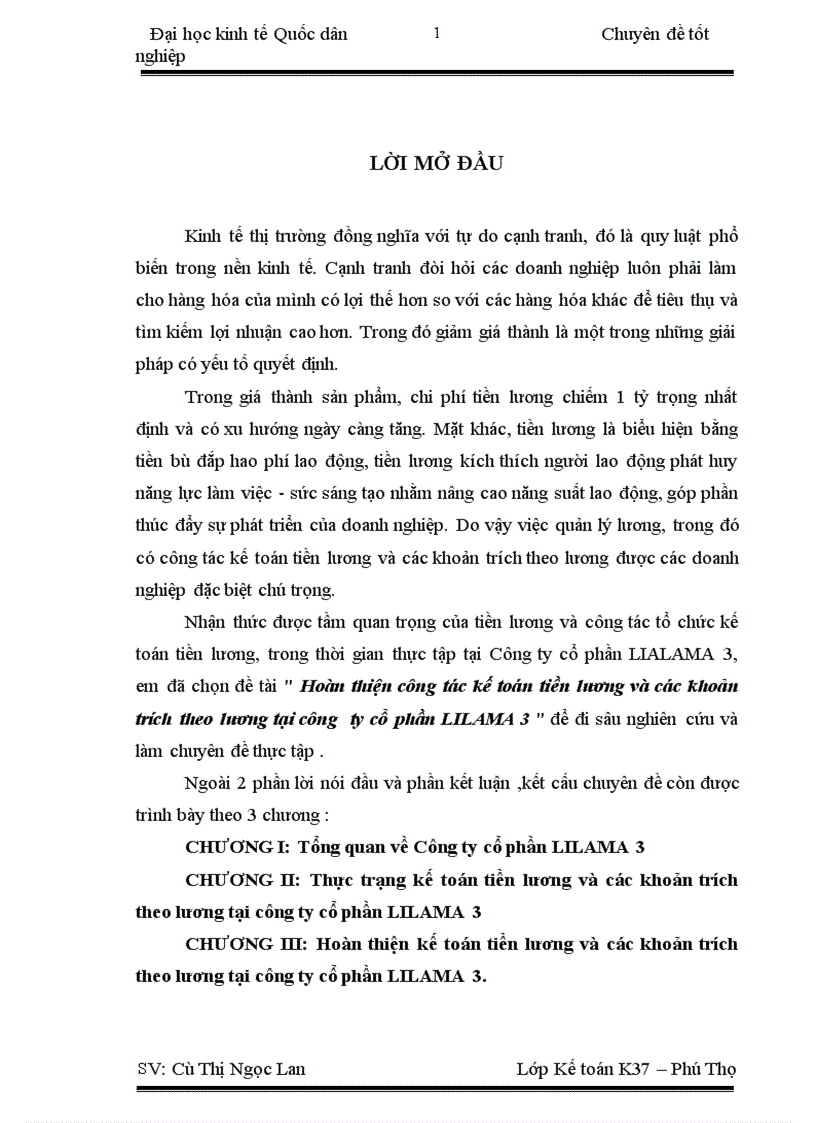 image for page Hoàn thiện công tác kế toán tiền lương và các khoản trích theo lương tại công ty cổ phần LILAMA 3