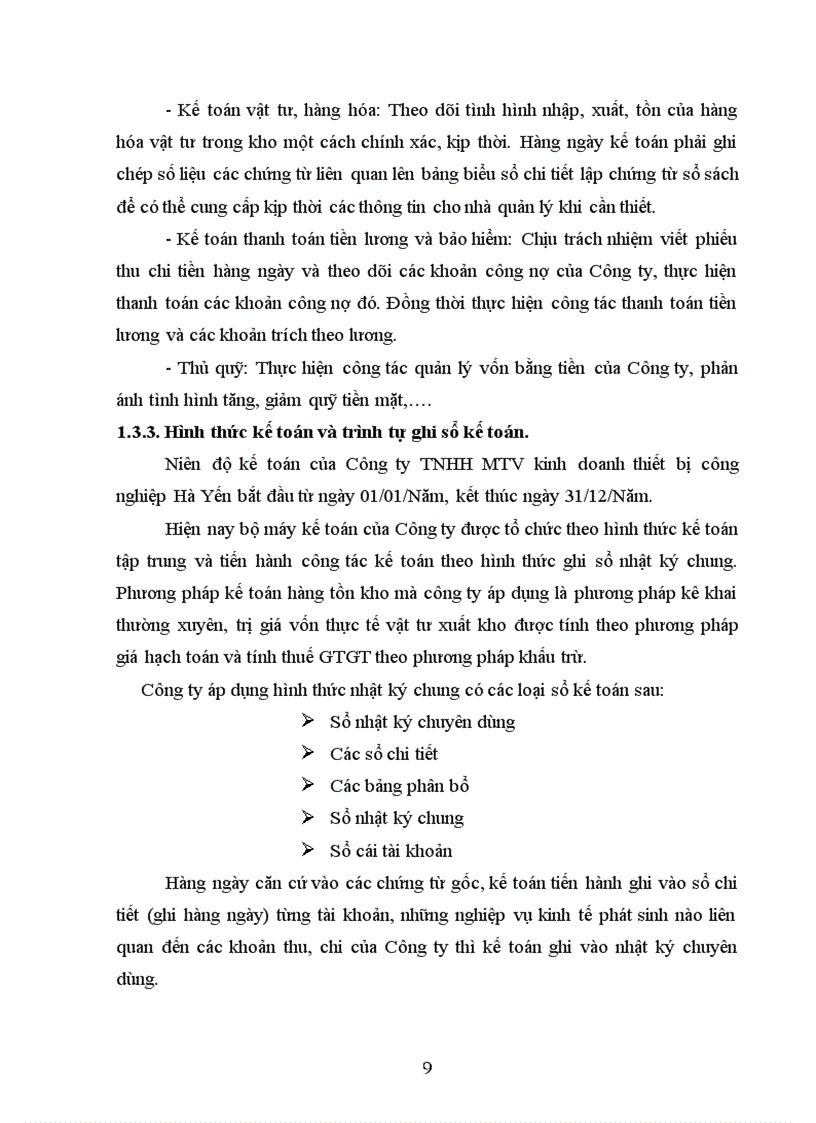 image for page Tổ chức công tác kế toán bán hàng và xác định kết quả bán hàng tại Công ty TNHH MTV kinh doanh thiết bị công nghiệp Hà Yến