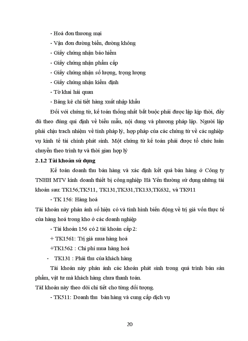 image for page Tổ chức công tác kế toán bán hàng và xác định kết quả bán hàng tại Công ty TNHH MTV kinh doanh thiết bị công nghiệp Hà Yến