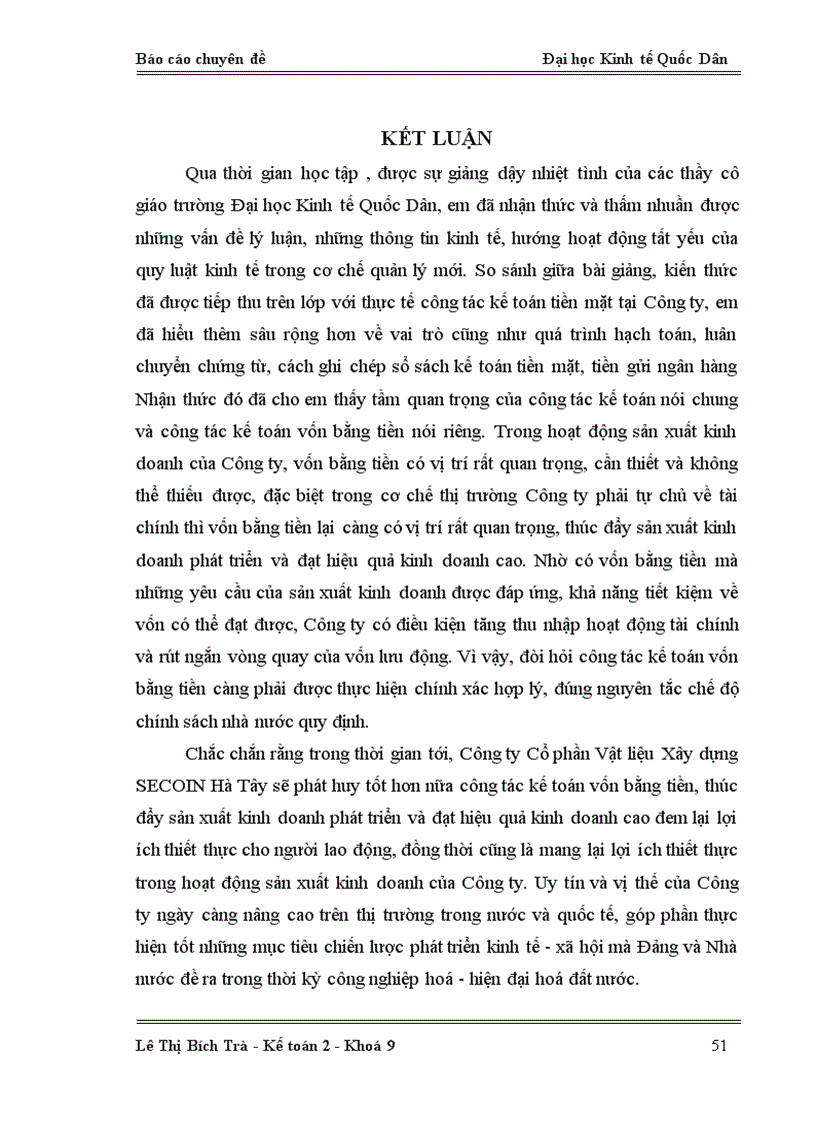 image for page Hoàn thiện kế toán vốn bằng tiền tại Công ty Cổ phần Vật liệu Xây dựng SECOIN Hà Tây