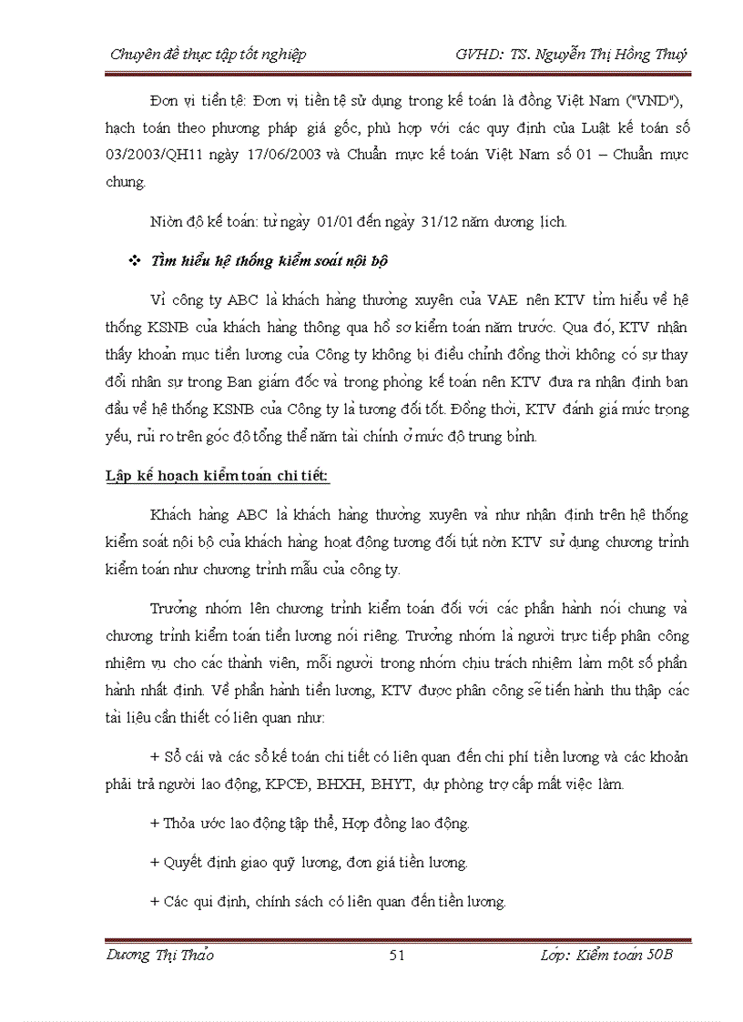 image for page Hoàn thiện kiểm toán tiền lương và các khoản trích theo lương trong kiểm toán báo cáo tài chính do Công ty TNHH Kiểm toán và Định giá Việt Nam VAE thực hiện