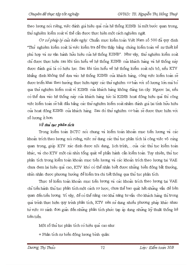 image for page Hoàn thiện kiểm toán tiền lương và các khoản trích theo lương trong kiểm toán báo cáo tài chính do Công ty TNHH Kiểm toán và Định giá Việt Nam VAE thực hiện