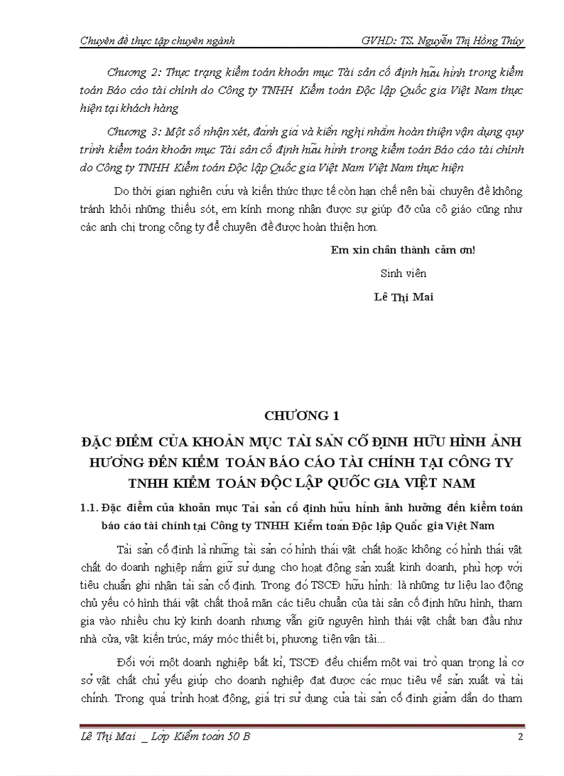 image for page Vận dụng quy trình kiểm toán vào kiểm toán Tài sản cố định hữu hình trong kiểm toán Báo cáo tài chính do Công ty TNHH Kiểm toán Độc lập Quốc gia Việt Nam thực hiện