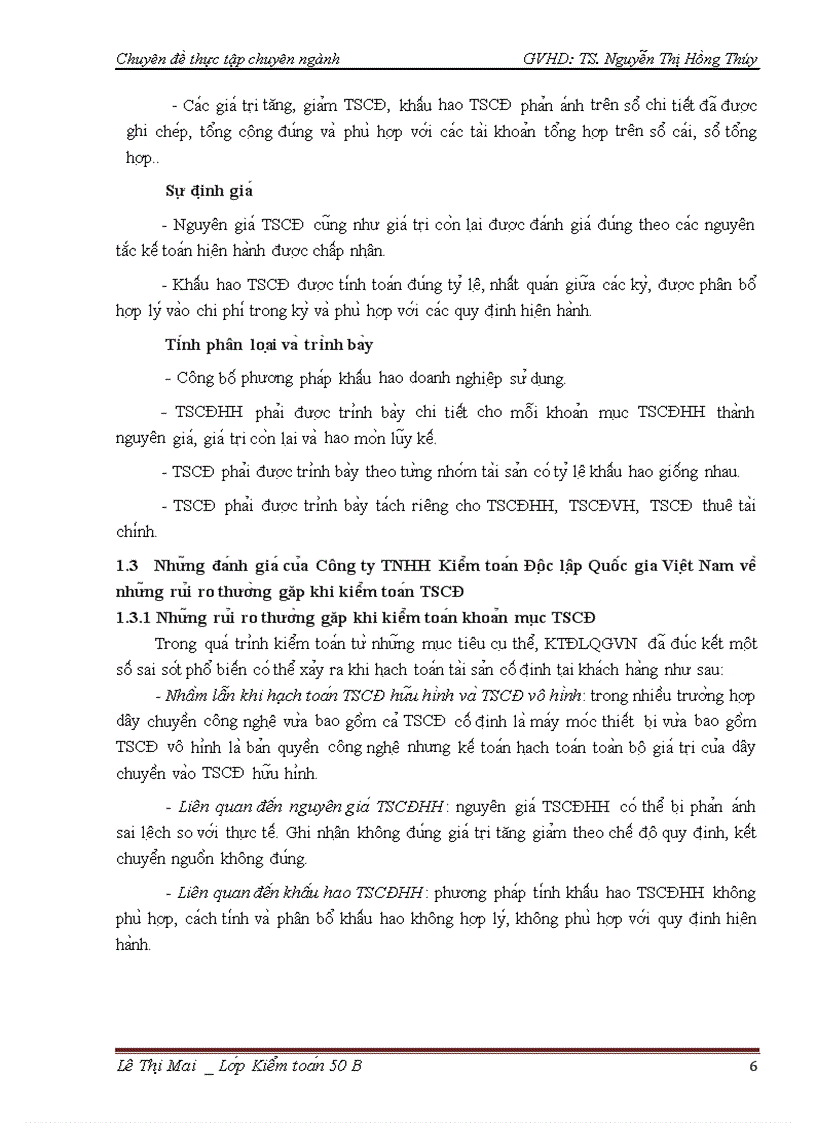 image for page Vận dụng quy trình kiểm toán vào kiểm toán Tài sản cố định hữu hình trong kiểm toán Báo cáo tài chính do Công ty TNHH Kiểm toán Độc lập Quốc gia Việt Nam thực hiện
