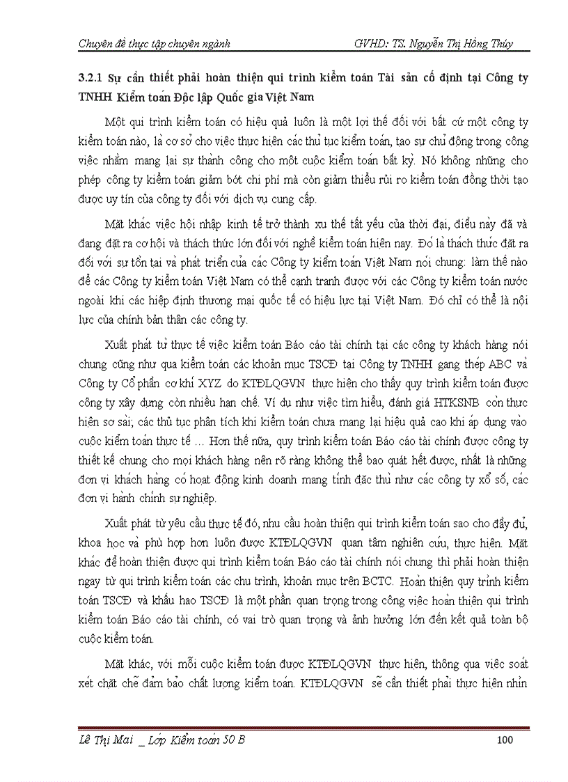 image for page Vận dụng quy trình kiểm toán vào kiểm toán Tài sản cố định hữu hình trong kiểm toán Báo cáo tài chính do Công ty TNHH Kiểm toán Độc lập Quốc gia Việt Nam thực hiện