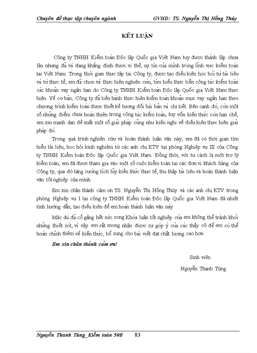 image for page Hoàn thiện quy trình kiểm toán khoản vay ngắn trong kiểm toán Báo cáo Tài chính do Công ty TNHH Kiểm toán Độc lập Quốc gia Việt Nam thực hiện