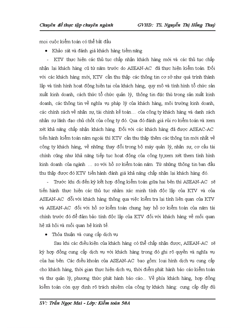 image for page Quy trình kiểm toán khoản mục doanh thu trong kiểm toán báo cáo tài chính do công ty TNHH Kiểm toán và Tư vấn ASEAN thực hiện