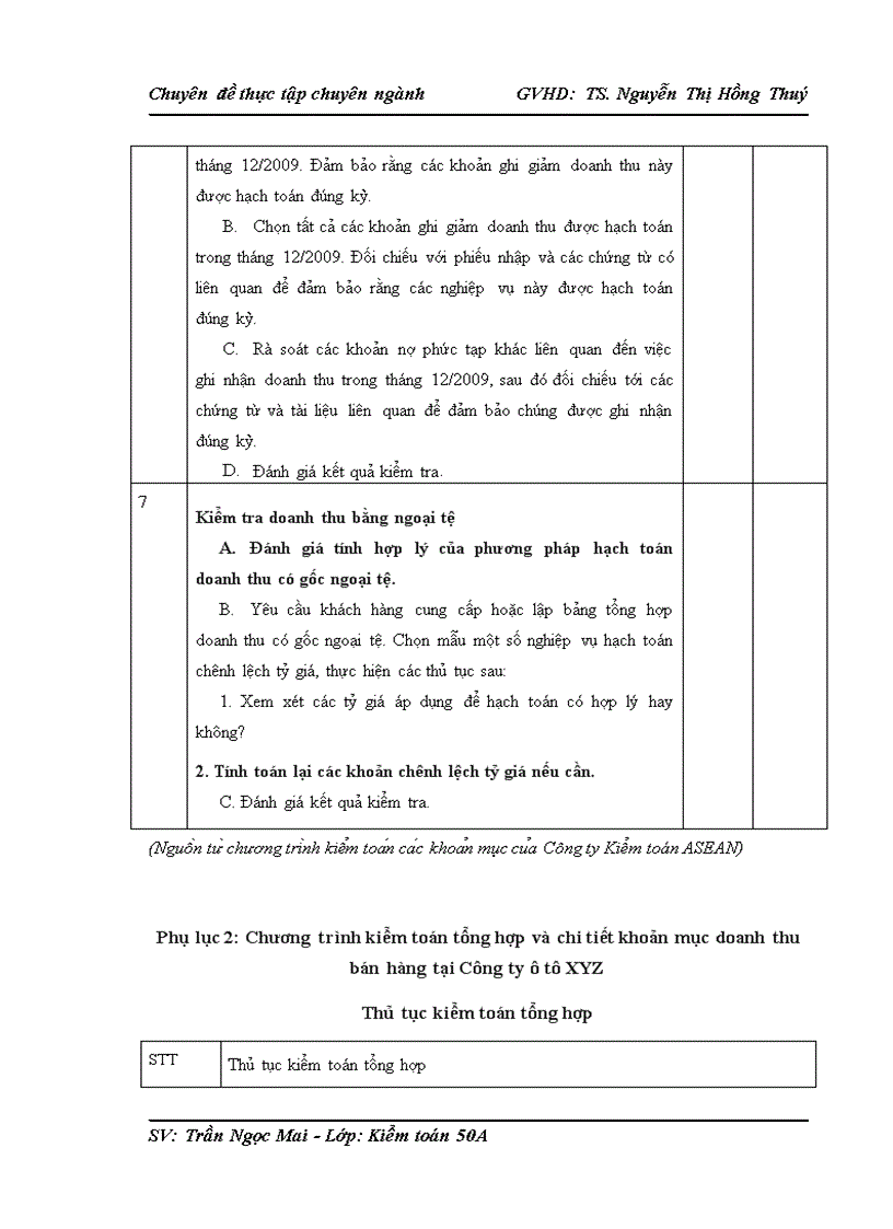 image for page Quy trình kiểm toán khoản mục doanh thu trong kiểm toán báo cáo tài chính do công ty TNHH Kiểm toán và Tư vấn ASEAN thực hiện