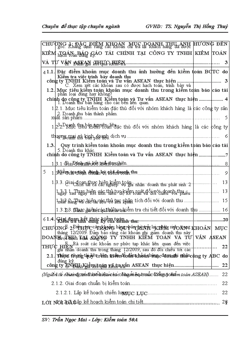 image for page Quy trình kiểm toán khoản mục doanh thu trong kiểm toán báo cáo tài chính do công ty TNHH Kiểm toán và Tư vấn ASEAN thực hiện