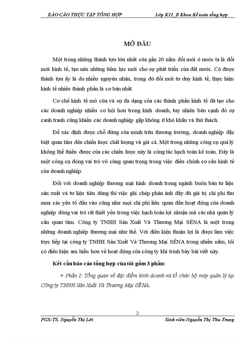 image for page Tổ chức bộ máy kế toán và hệ thống kế toán tại Công ty TNHH Sản Xuất Và Thương Mại SÊNA 1