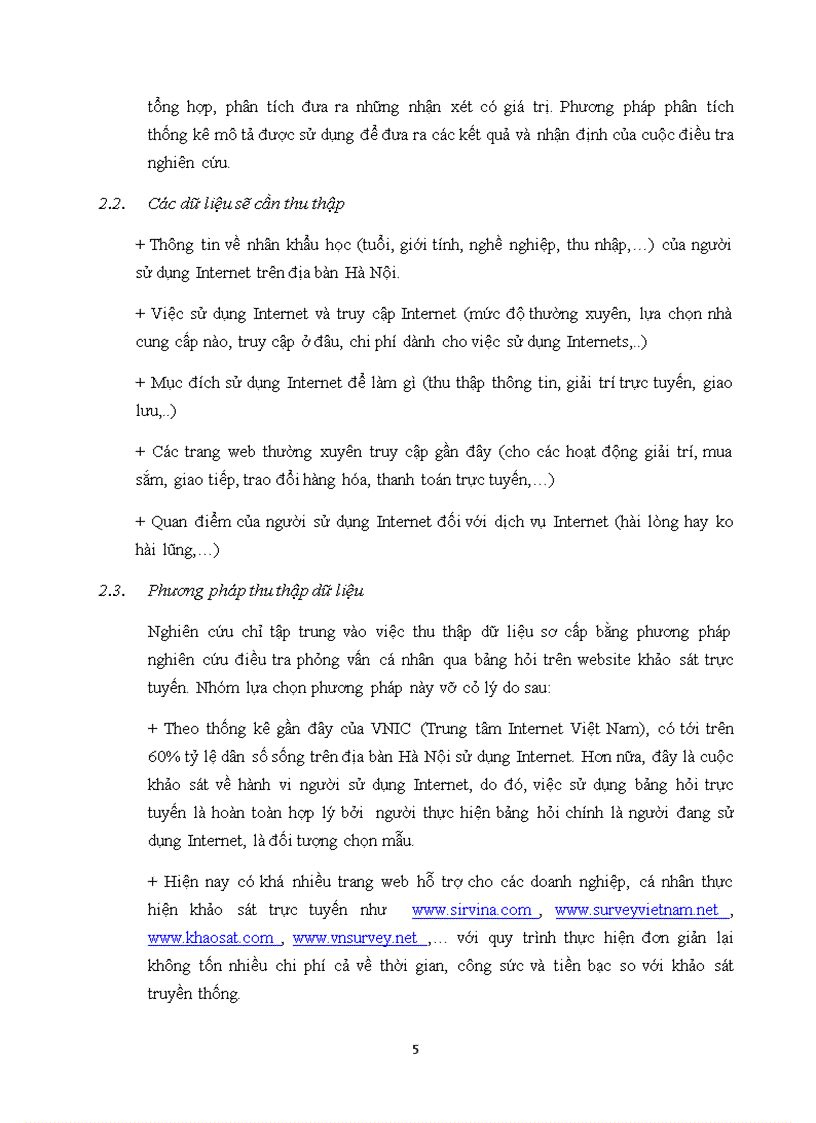 Nghiên cứu hành vi người sử dụng Internet trên địa bàn Hà Nội