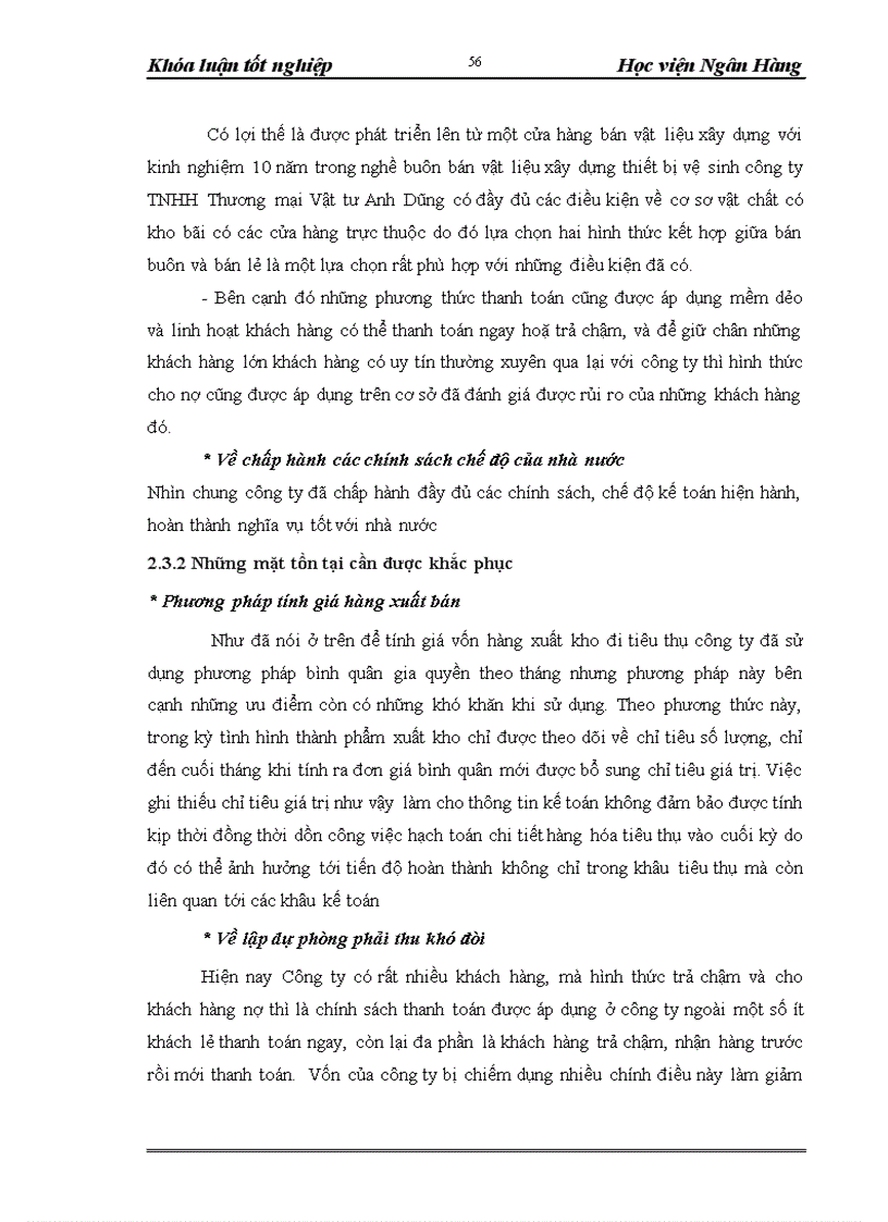 image for page Hoàn thiện công tác kế toán bán hàng và xác định kết quả kinh doanh tại Công ty TNHH Thương mại Vật tư Anh Dũng 1