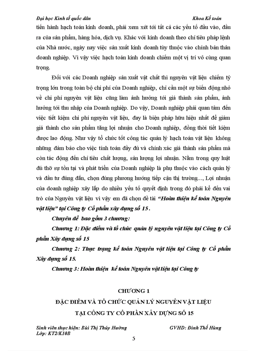 image for page Hoàn thiện kế toán Nguyên vật liệu tại Công ty Cổ phần xây dựng số 15 1