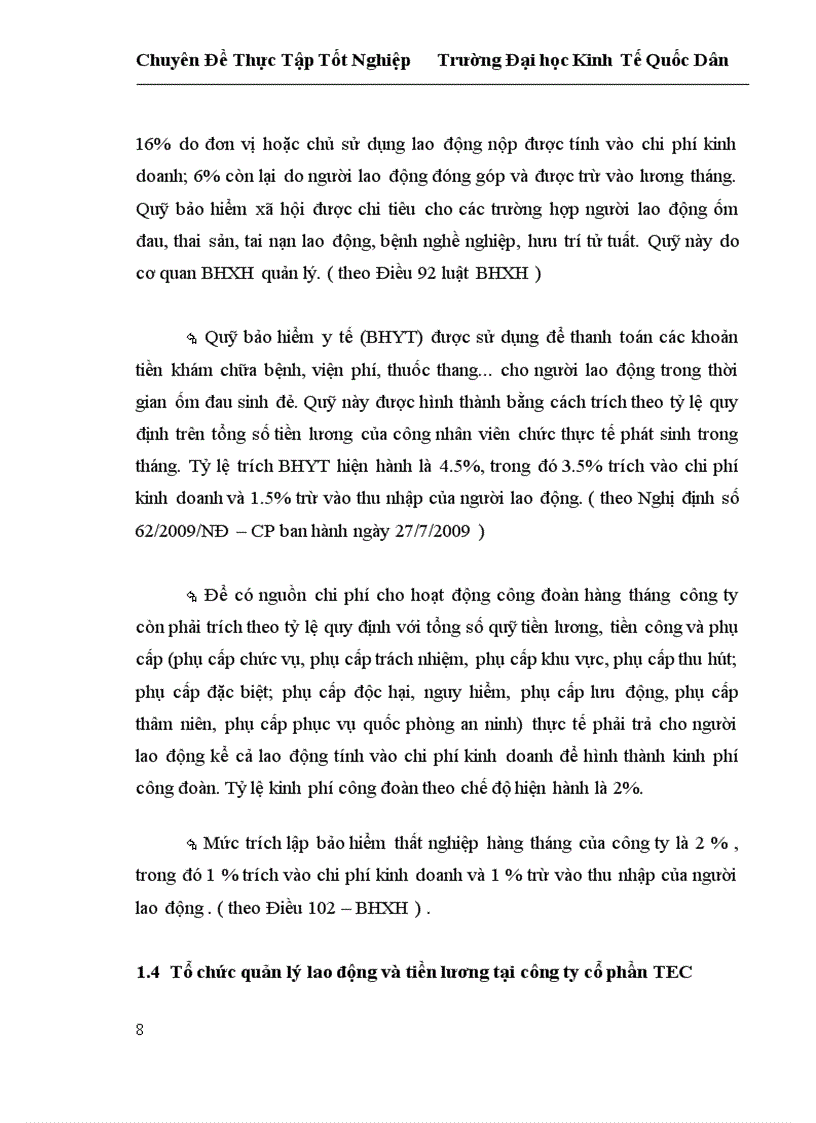 image for page Hoàn thiện kế toán tiền lương và các khoản trích theo lương tại công ty cổ phần TEC 1