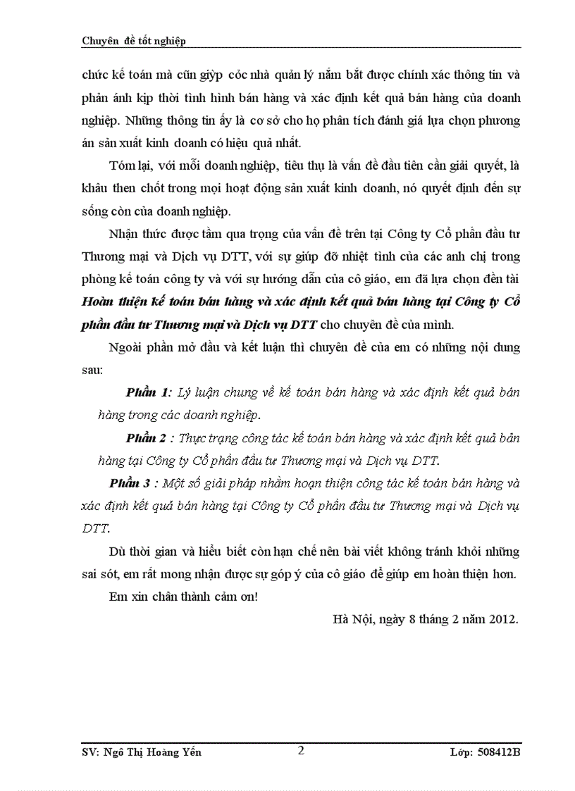 image for page Hoàn thiện kế toán bán hàng và xác định kết quả bán hàng tại Công ty Cổ phần đầu tư Thương mại và Dịch vụ DTT 4