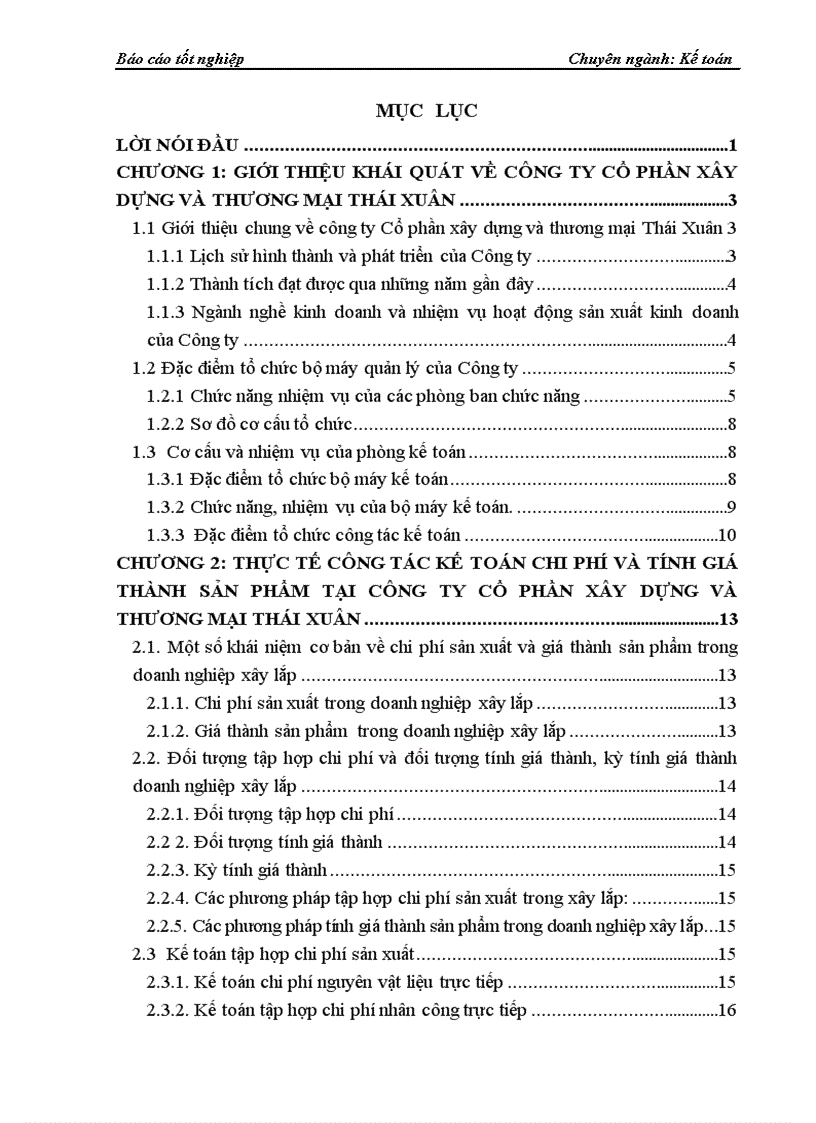 image for page Kế toán tập hợp chi phí và tính giá thành sản phẩm xây lắp tại công ty Cổ phần xây dựng Thương mại Thái Xuân