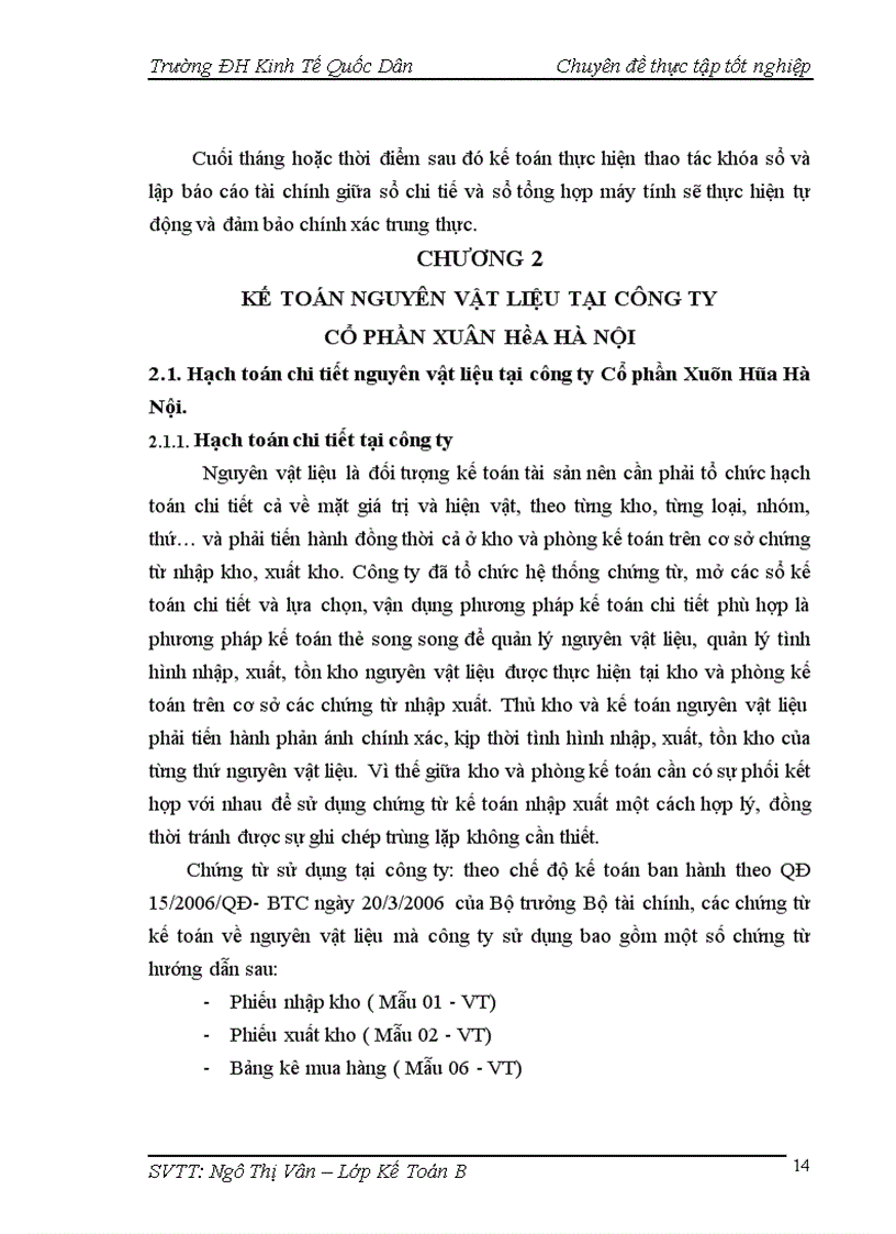 image for page Hạch toán nguyên vật liệu tại công ty Cổ phần Xuân Hòa Hà Nội 1
