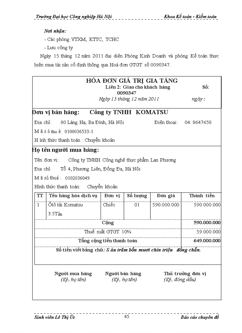 image for page Hoàn thiện kế toán TSCĐ tại Công ty TNHH Công nghệ thực phẩm Lan Phương 1