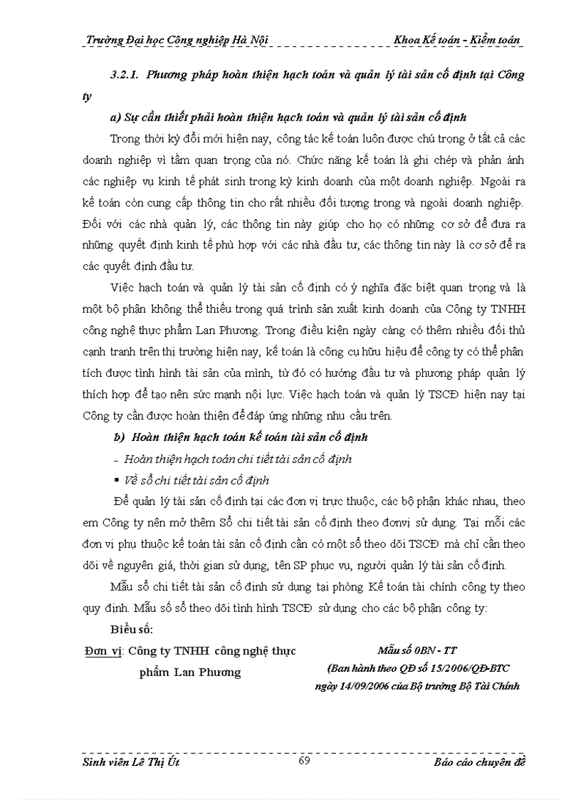 image for page Hoàn thiện kế toán TSCĐ tại Công ty TNHH Công nghệ thực phẩm Lan Phương 1
