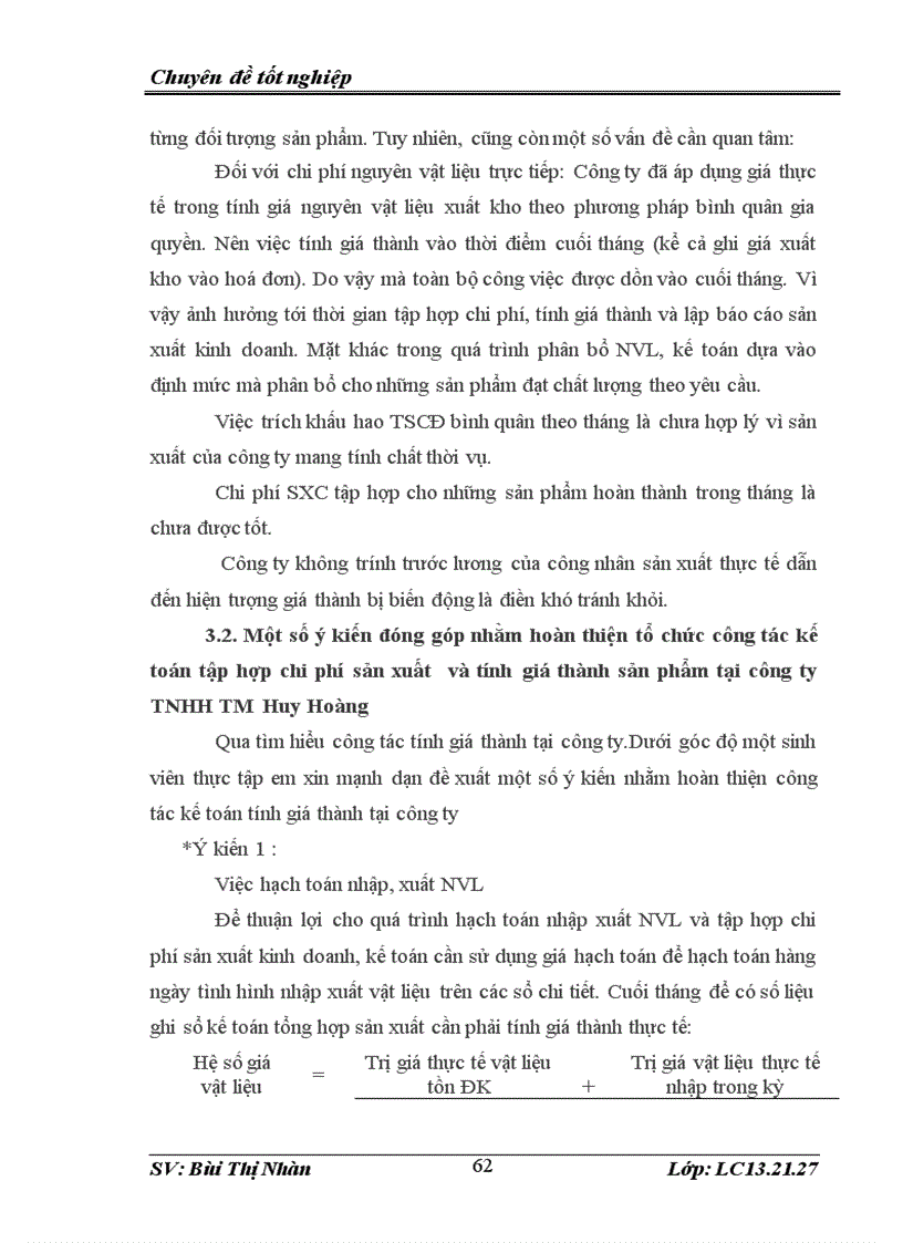 image for page Tổ chức công tác kế toán tập hợp chi phí sản xuất và tính giá thành sản phẩm tại Công ty TNHH TM Huy Hoàng 1