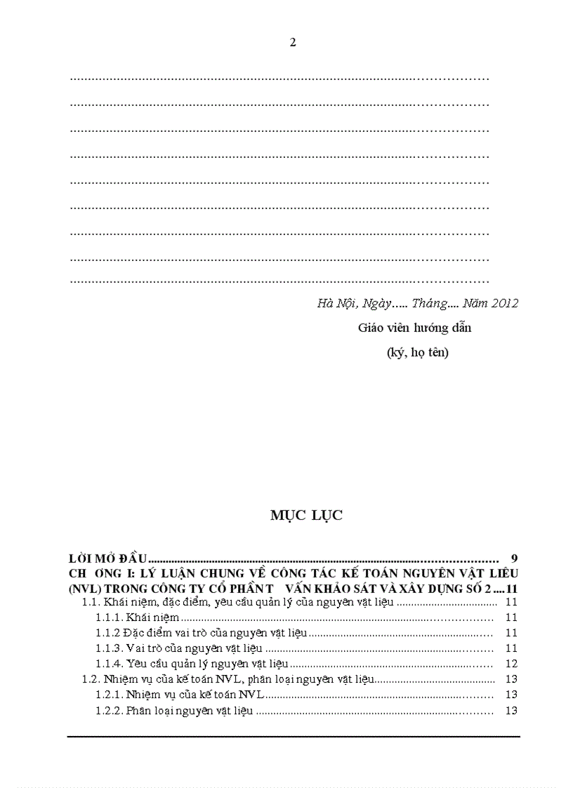 image for page Tổ chức kế toán nguyên vật liệu tại công ty cổ Tư vấn khảo sát và xây dựng số 2 1