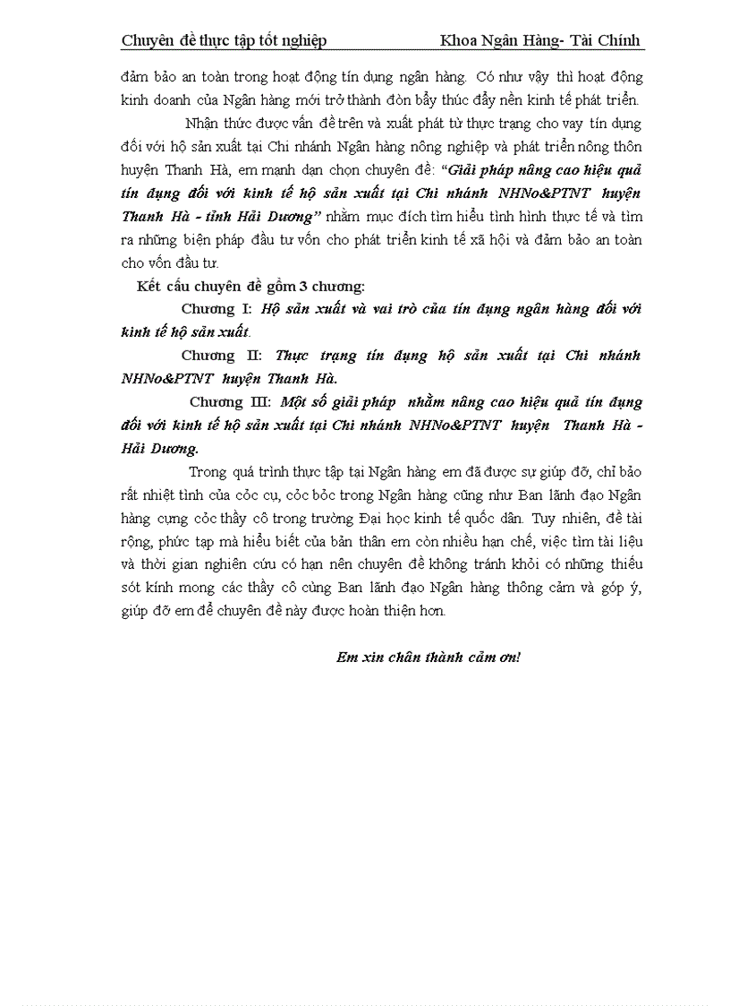 image for page Giải pháp nâng cao hiệu quả tín dụng đối với kinh tế hộ sản xuất tại Chi nhánh NHNo PTNT huyện Thanh Hà tỉnh Hải Dương