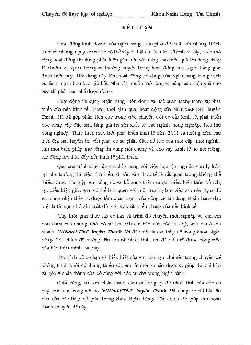 image for page Giải pháp nâng cao hiệu quả tín dụng đối với kinh tế hộ sản xuất tại Chi nhánh NHNo PTNT huyện Thanh Hà tỉnh Hải Dương