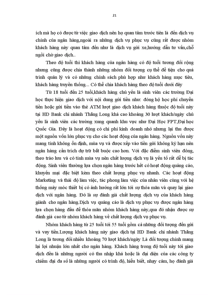 image for page Nâng cao chất lượng dịch vụ phục vụ khách hàng tại HDBank chi nhánh Thăng Long