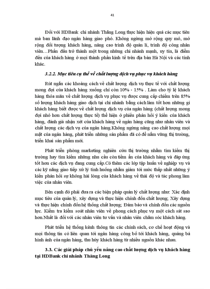 image for page Nâng cao chất lượng dịch vụ phục vụ khách hàng tại HDBank chi nhánh Thăng Long