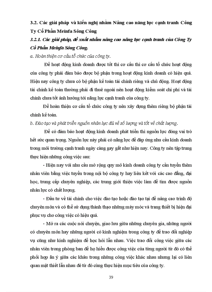 image for page Các giải pháp đề xuất nhằm nâng cao năng lực cạnh tranh của Công Ty Cổ Phần Meinfa Sông Công