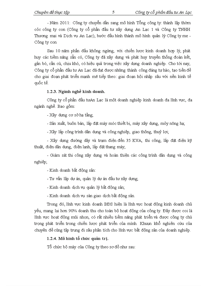 image for page Phân tích môi trưòng ngành và môi trường nội bộ làm căn cứ hoạch định chiến lược kinh doanh của Công ty cổ phần Đầu tư An Lạc
