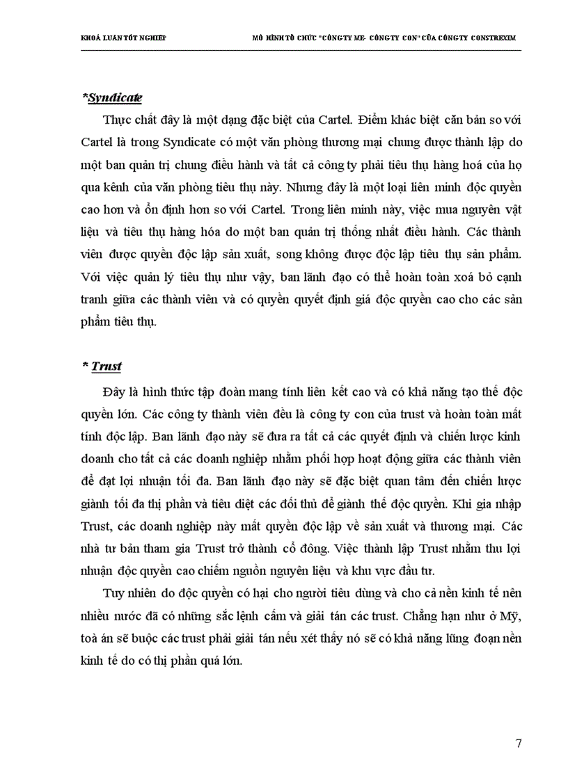 image for page Mô hình tổ chức Công ty mẹ Công ty con của Công ty Xây lắp xuất nhập khẩu vật liệu và kỹ thuật xây dựng CONSTREXIM