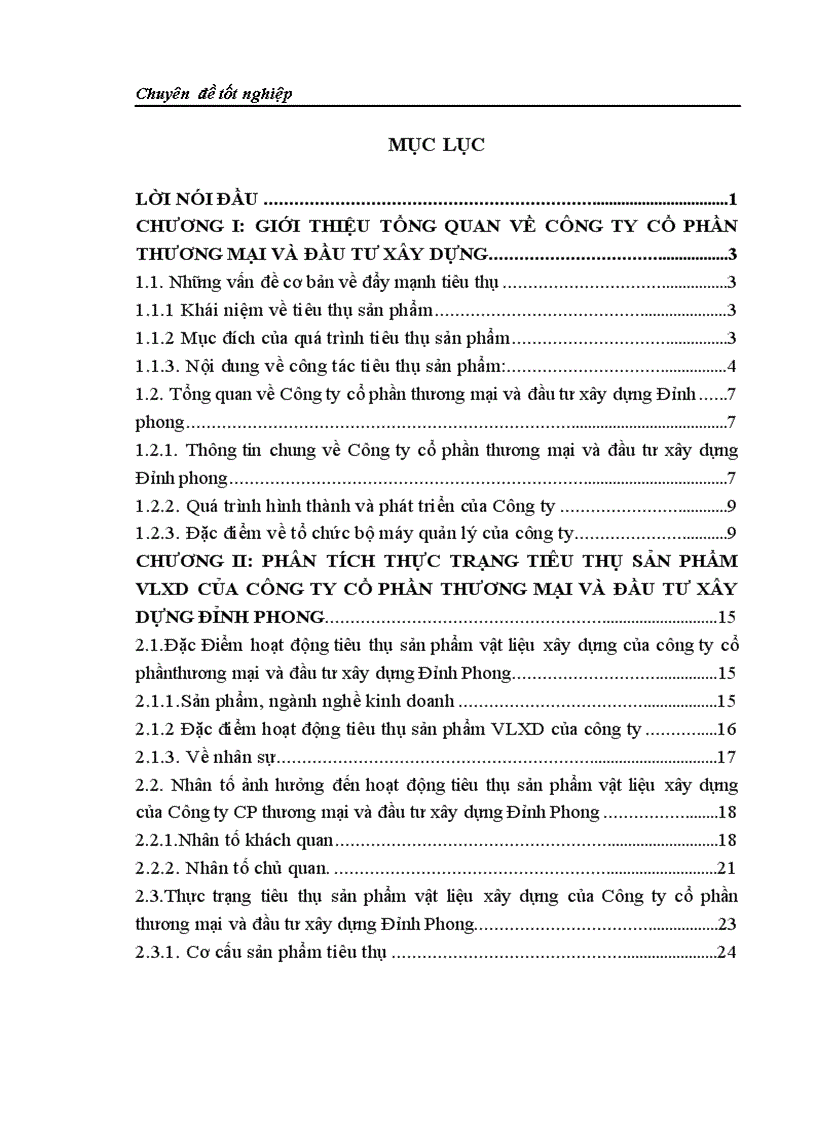 Biện pháp thúc đẩy tiêu thụ sản phẩm của Công ty CP thương mại và đầu tư xây dựng Đỉnh Phong 4